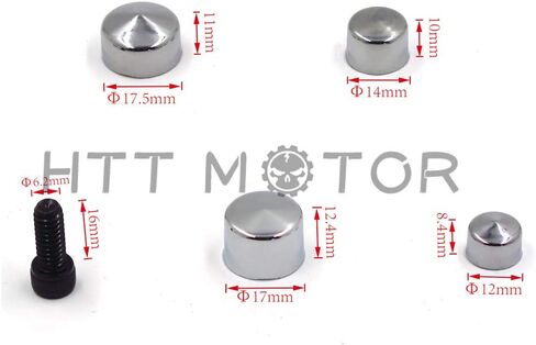 HTTMT MT247-001-BK Black Bolts Toppers Caps Compatible with 2007-2013 Harley FLT FLH in Kuwait