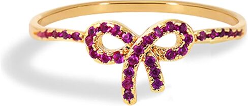 Harry and Henry Bow Knot Ring for Women Gold Bow Ring Dainty Stackable Rings Fashion Bow Jewelry Gift (Gold white, 6) in Kuwait