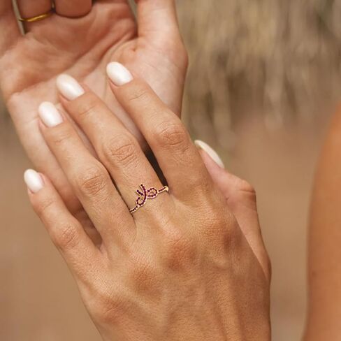 Harry and Henry Bow Knot Ring for Women Gold Bow Ring Dainty Stackable Rings Fashion Bow Jewelry Gift (Gold white, 6) in Kuwait