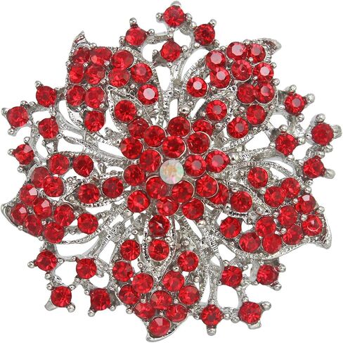 Campsis Brooch Pin for Women Flower Brooch Elegant Simulated Crystal Brooches Scarf Brooch Brooches for Women Floral Brooches and Pins | Flower Pins | Brooches and Pins for Women | Crystal Brooches in Saudi Arabia
