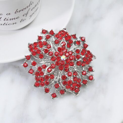 Campsis Brooch Pin for Women Flower Brooch Elegant Simulated Crystal Brooches Scarf Brooch Brooches for Women Floral Brooches and Pins | Flower Pins | Brooches and Pins for Women | Crystal Brooches in Saudi Arabia