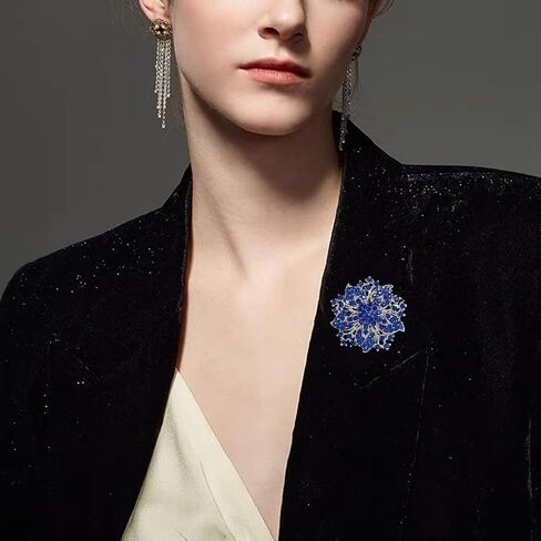 Campsis Brooch Pin for Women Flower Brooch Elegant Simulated Crystal Brooches Scarf Brooch Brooches for Women Floral Brooches and Pins | Flower Pins | Brooches and Pins for Women | Crystal Brooches in Saudi Arabia