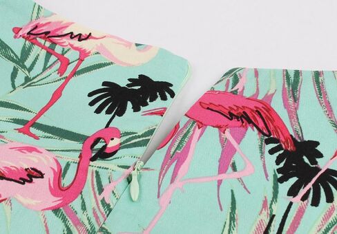 Wellwits Women's Tropical Leaf Flamingo Hepburn 1950s Vintage Swing Dress in Kuwait