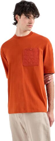 Armani Exchange Men's Embroidered Pocket Heavy Cotton Jersey Regular Fit Tee in Saudi Arabia