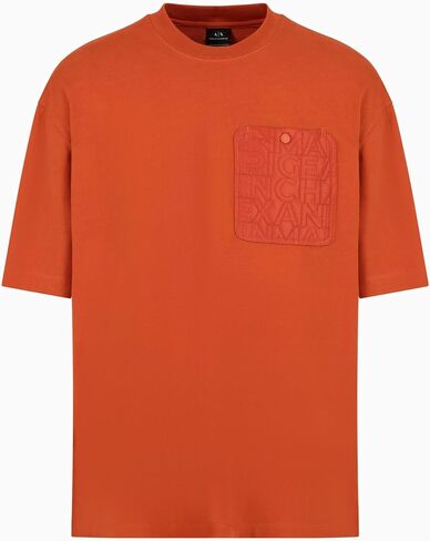 Armani Exchange Men's Embroidered Pocket Heavy Cotton Jersey Regular Fit Tee in Saudi Arabia