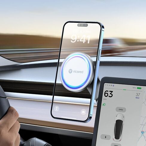 VICSEED Tesla Phone Mount - أقوى قوة مغناطيسية - حامل هاتف Tesla مخفي قابل للطي مناسب لجميع الهواتف، Tesla Model 3 Model Y لحامل السيارة MagSafe، ملحقات Tesla Model 3، ملحقات Tesla Model Y in Saudi Arabia