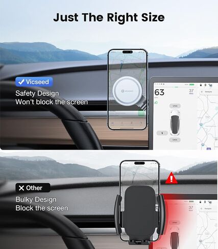 VICSEED Tesla Phone Mount - أقوى قوة مغناطيسية - حامل هاتف Tesla مخفي قابل للطي مناسب لجميع الهواتف، Tesla Model 3 Model Y لحامل السيارة MagSafe، ملحقات Tesla Model 3، ملحقات Tesla Model Y in Saudi Arabia