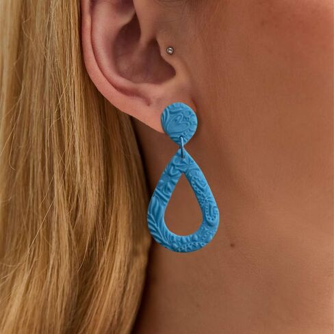 Colorful Handmade Teardrop Earrings For Women Dangling Lightweight Dangle Earrings Unique Statement Jewelry Accessories in Saudi Arabia