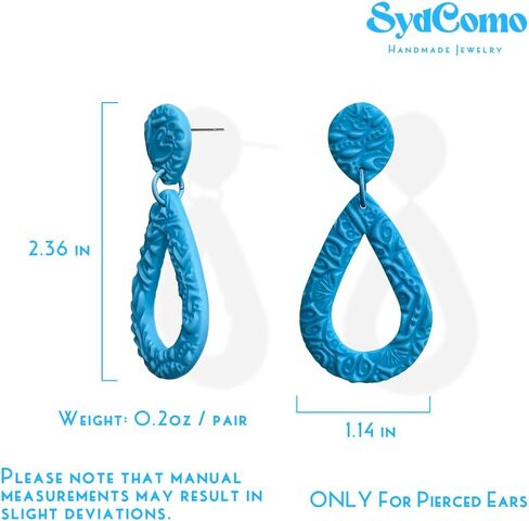 Colorful Handmade Teardrop Earrings For Women Dangling Lightweight Dangle Earrings Unique Statement Jewelry Accessories in Saudi Arabia