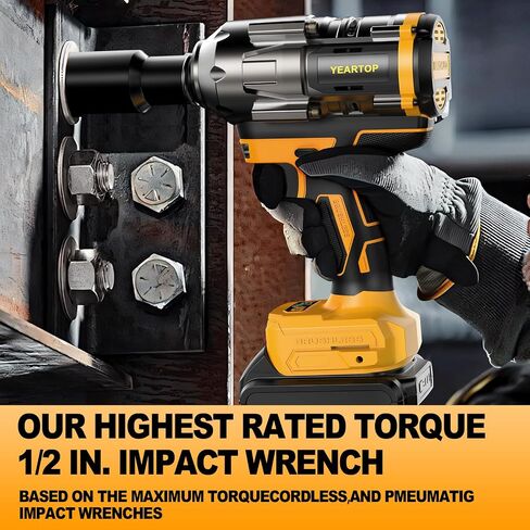 Cordless Impact Wrench for Milwaukee 18V Battery, 900Ft-lbs(1200N.m) Brushless Power Impact Driver, 1/2" High Torque Impact Gun with 4-Mode Speed, 6 Sockets, LED Work Light (Battery NOT included) in Saudi Arabia