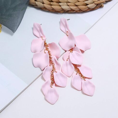 GVUSMIL Acrylic Rose Petal Drop Dangle Earrings Bohemian Resin Square/Oval/Hoop/Flower/Heart Statement Earrings for Women Gifts in Kuwait