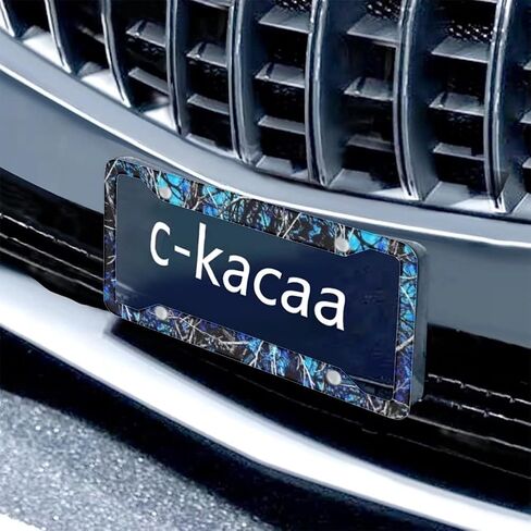 KEIAHUAN Novelty License Plate Frame for US Standard Car,Blue Camo License Plate Cover,Easy Install Plate Holder Tag Stylish Vehicles Decoration with Screws Caps in Kuwait