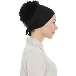 ihvan online Hijab Cap, Head Scarf Beanie, Volumizing Non Slip Head Wraps for Women, Hijab Undercap with Tie-Back Closure