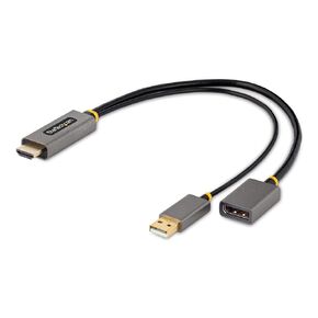 StarTech.com 1ft/30cm HDMI to DisplayPort Adapter Cable, 8K 60Hz, Active HDMI 2.1 to DP 1.4 Video Converter, USB Bus Powered