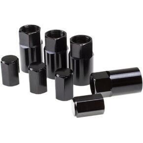 Wheel Mate TPMS Valve Stem Cover | Set of 4 Covers and 4 Valve Caps Per Pack | Aluminum | Black Anodize
