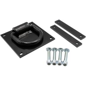 Mytee Products 4 Pack 5/8" Heavy Duty Bolt-On Forged D Ring for Trailers Trucks, Cargo Tie Downs - 18,000 Lbs Breaking Strength Black Powder Coated Steel