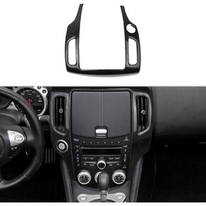 Carbon Fiber Style Center Console Air Outlet AC Vent Frame Cover Trim Accessories for Nissan 370Z