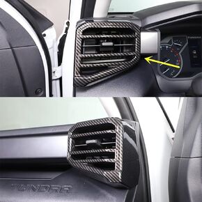 ZiWen غطاء مفتاح لوحة القيادة لمنفذ فتحة تهوية الهواء الداخلي من ZiWen لسيارة Toyota Tundra 2022 2023 2024 Sequoia 2023 2024 (فتحة تهوية جانبية، طباعة ألياف الكربون)