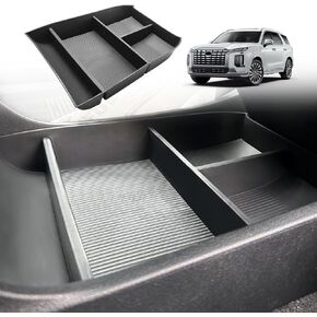 TripleAliners for 2021-2024 Palisade Accessories Lower Center Console Tray Storage Box Floor Console Insert TPE Material Compatible with Hyundai Palisade 2021 2022 2023 2024