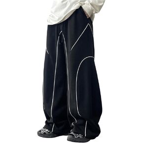 GORGLITTER Men's Cargo Pants Baggy Wide Leg Sweatpants Casual Flared Trousers