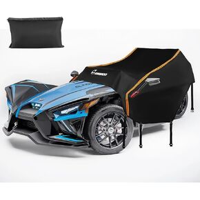 Full Cover for Polaris Slingshot,Heavy Duty 420D Oxford Slingshot Cover,Waterproof Windproof Outdoor Protection Covers for Slingshot S SL SLR R Signature LE,with 2 Air Vents (Large-150 Lx78 Wx52 H)