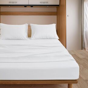 PLUSHY COMFORT Luxury Sofa Bed Sheet Set for Queen Size,100% Egyptian Cotton, 600 Tc, Size (60 x74 +8 Inch Deep Pocket) White Plain Color