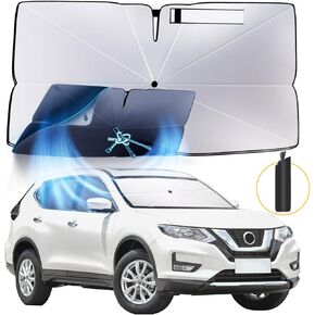 Windshield Sun Shade Umbrella: for Nissan Rogue 2022 2023 2024 2025 - Front Car Window Shades - Double Rogue-2022-2025 Thickened Foldable Sunshades Block UV Keep Cool