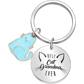 Cat Grandmother Jewelry Cat Grandma Birthday Keychain Cat Owner Keychain Cat Lover Keychain