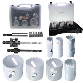 3/4" to 2-1/2" HSS Bi Metal Hole Saw Kit 10pcs Heavy Duty Hole Saw Bit for Wood Drywall Plastic Aluminum Mild Steel Iron Metal Stainless Steel