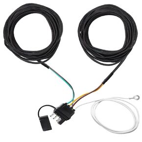 26Ft 4 Pin 5 Wire Trailer Wiring Harness, COITEK Wire Trailer Connector with Nylon Net Tube, Black Protective Sleeve, Waterproof Trailer Wiring Kit for Brake Lights, Tail Lights, Turn Signals