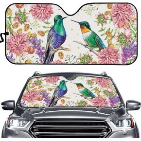 Pink Cow Pattern Car Windshield Sun Shade Durable Sun Shield for Front Window Blocks UV Rays Foldable Automotive Interior Accessories for Sun Protection Fit Most Vehicles
