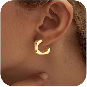 Gold Hoops Earrings for Women - 14k Gold Plated Hoop Earring,Hypoallergenic Lightweight Golden Hoops Ears Rings,Trendy Non Tarnish Gold Ear Jewelry,Christmas Birthday Party Gifts for Her