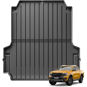 SMABEE Truck Bed Mat for Ford Ranger 2024 2025 (5FT, 59.6" Bed) All Weather TPE Bed Liner Heavy Duty Cargo Trunk Mat Interior Accessories Black