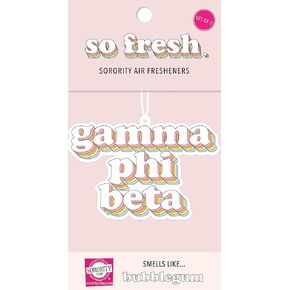 Sorority Shop GPB Retro Air Freshener - Gamma Phi Beta Bubblegum Scented Air Freshener – Sorority Retro Design Air Freshener for Car or Dorm– Sorority Gift, Charm Paraphernalia