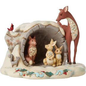 Enesco Jim Shore Wonderland Animals in Hollow Log Figurine 6009487