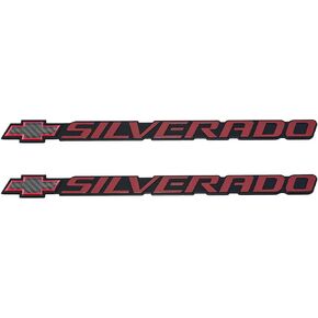 3D Raised and Strong Adhesive Decal Letters Badge Emblems Compatible for Bowtie Silverado 99-07 Chevrolet 15114063-2Pcs (Red)