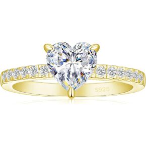 1.2CT 925 Sterling Silver Engagement Rings for Women Heart Cut Hidden Halo Cubic Zirconia Wedding Promise Rings for Her Size 4-10