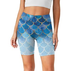 Biyejit Biker Yoga Shorts for Women, High Waisted Athletic Running Workout Gym Shorts Tummy Control Leggings XS-3XL
