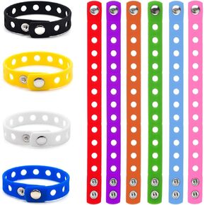 GOGO 10 PCS Adult Adjustable Silicone Bracelets for Shoe Charms Rubber Wristband