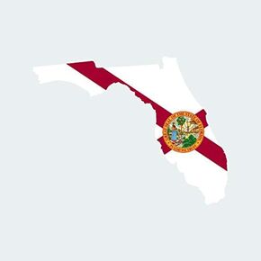 Florida State Shaped Flag Sticker Self Adhesive Vinyl Decal FL - 6.00 Wide