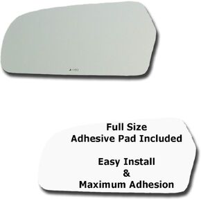Mirror Glass + Full Size Adhesive Pad for 2006-2010 Kia Optima Driver Side Replacement (2006 2007 2008 2009 2010 06 07 08 09 10)
