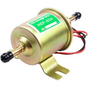 12V Universal Electric Fuel Pump Low Pressure Inline Transfer Fuel Pump for Lawn Mower Carburetor Gas Diesel Engine HEP-02A