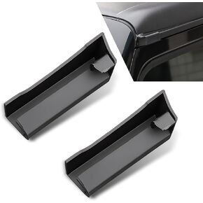 Pack-2 Car Roof Water Channel, Rainwater Diversion Modification Gutter, Soft Rubber Anti-Scratch Snap-in Installation, Compatible with 2018-2022 Wrangler JK JL Jeep (Black)