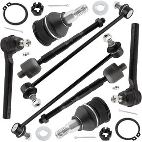 8Pcs Front Sway Bar End Link + Inner Outer Tie Rod Ends + Lower Ball Joints Fit For Honda Odyssey 2005-2009 (Excluding Touring Models), For Honda Odyssey 2010 K80606 K750304 ES800224 EV800226