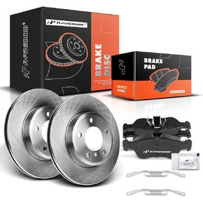 A-Premium 11.81 inch(300 mm) Front Vented Disc Brake Rotors + Ceramic Pads Kit Compatible with Select BMW Models - E46 323i/325Ci/325i/325xi /328i/328Ci, E36 Z3, E85 Z4, 6-PC Set