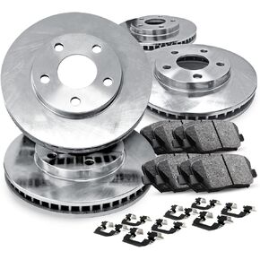R1 Concepts Front Rear Brakes and Rotors Kit |Front Rear Brake Pads| Brake Rotors and Pads| Ceramic Brake Pads and Rotors |fits 2019-2020 INFINITI QX50, 2022 INFINITI QX55