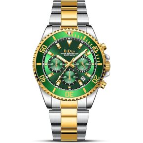 BIDEN Mens Watches Chronograph Stainless Steel Waterproof Date Analog Quartz Watch Business Wrist Watches for Men