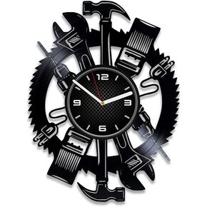 Vinyl Record Wall Clock 12 Inch Mechanic Tools