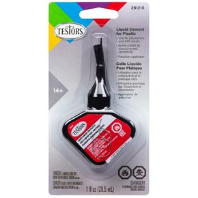 Testors Liquid Cement for Plastic 1oz PrecisionTip, Black (TES281216)