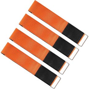 4 Pack Reusable Ladder Straps, Ladder Rack Tie Down Straps, Ladder Rack Straps, Quality Hook and Loop Securing Straps for Roof Rack Versatile Cargo Straps (Orange)